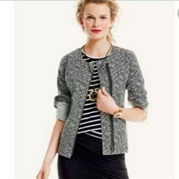 🧡𝅺CABI Cliffside Geometric Pattern Moto Full Zip Jacket - Picture 1 of 6